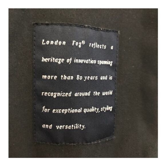 London Fog Black Waterproof Mid-Length Trench Coat Size Medium - Picture 5 of 14